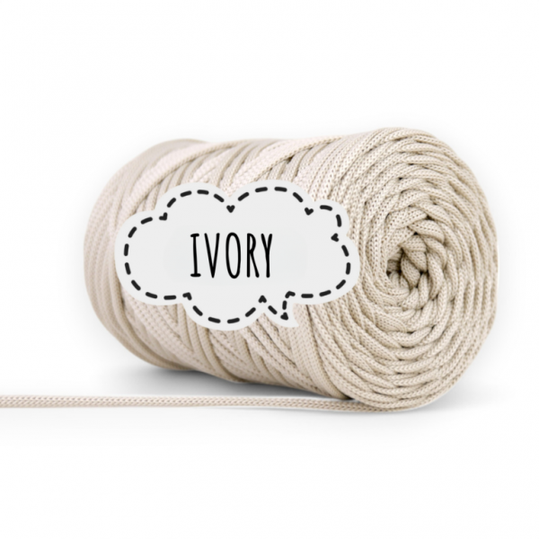 CORDINO PIATTO IN POLIESTERE 5MM PIMOtki – Ivory