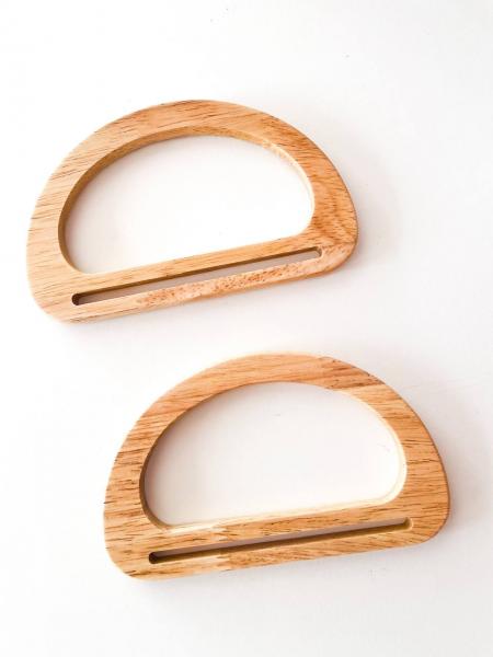 Manici in legno Naturale a mezzaluna 15x9 cm – Accessorio per borse handmade