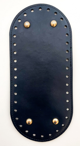 Fondo Ecopelle Blu Navy Ovale 12x25 cm