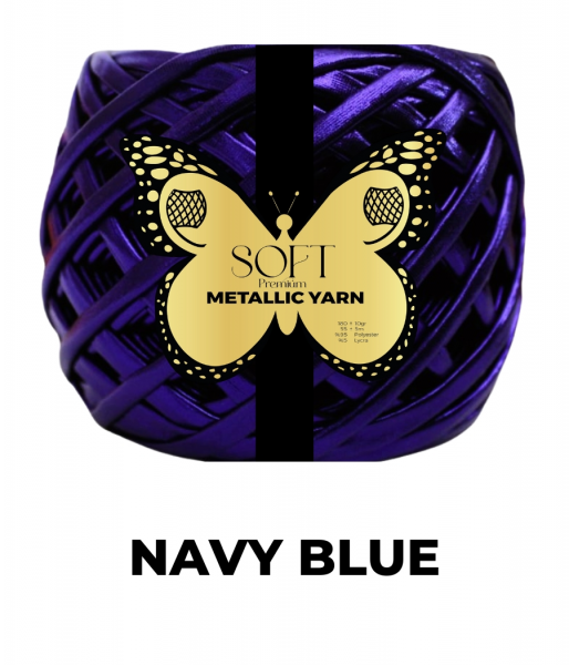 Fettuccia Metallica Color Navy Blue