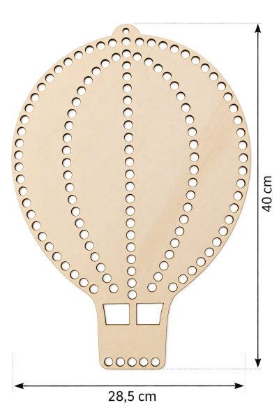 Mongolfiera in legno da decorare – 40 × 28,5 cm